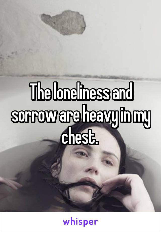 The loneliness and sorrow are heavy in my chest. 