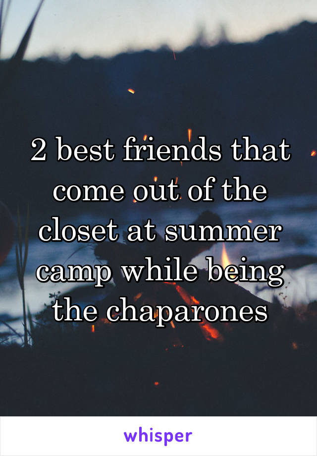 2 best friends that come out of the closet at summer camp while being the chaparones