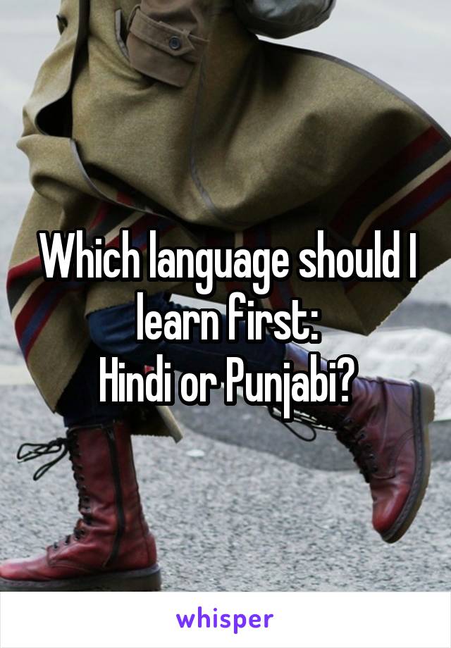 Which language should I learn first:
Hindi or Punjabi?