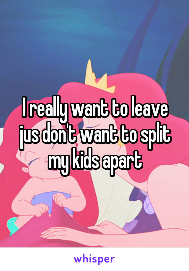 I really want to leave jus don't want to split my kids apart