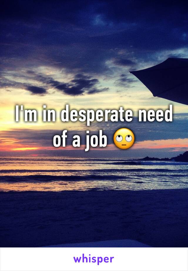 I'm in desperate need of a job 🙄