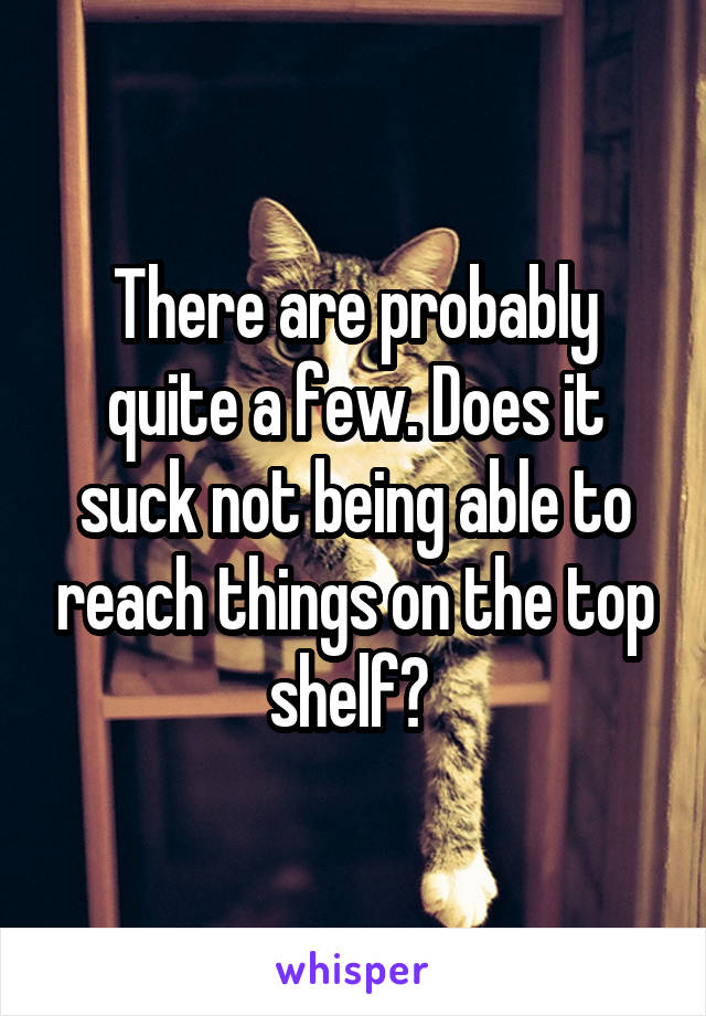 There are probably quite a few. Does it suck not being able to reach things on the top shelf? 