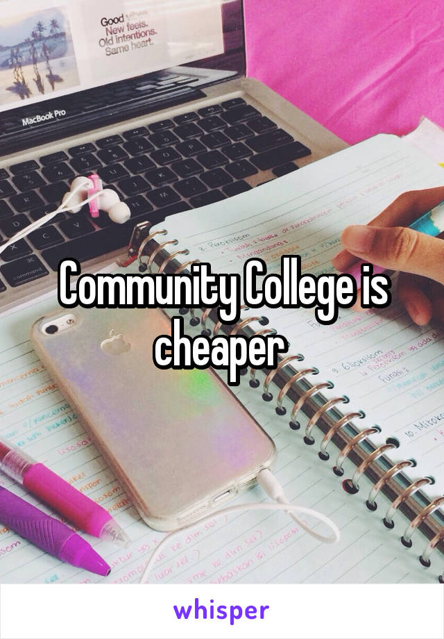 Community College is cheaper 