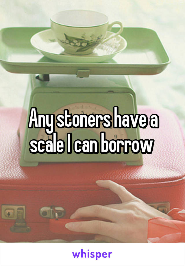 Any stoners have a scale I can borrow 