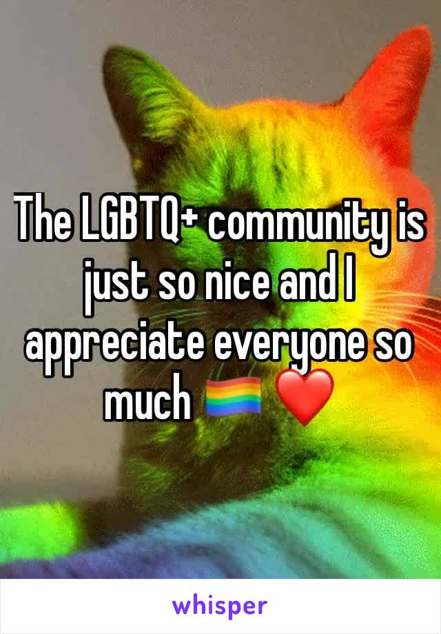 The LGBTQ+ community is just so nice and I appreciate everyone so much 🏳️‍🌈 ❤️ 