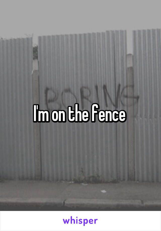 I'm on the fence 