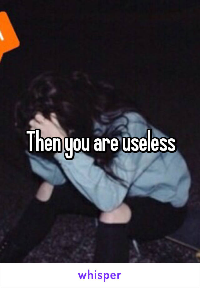 Then you are useless