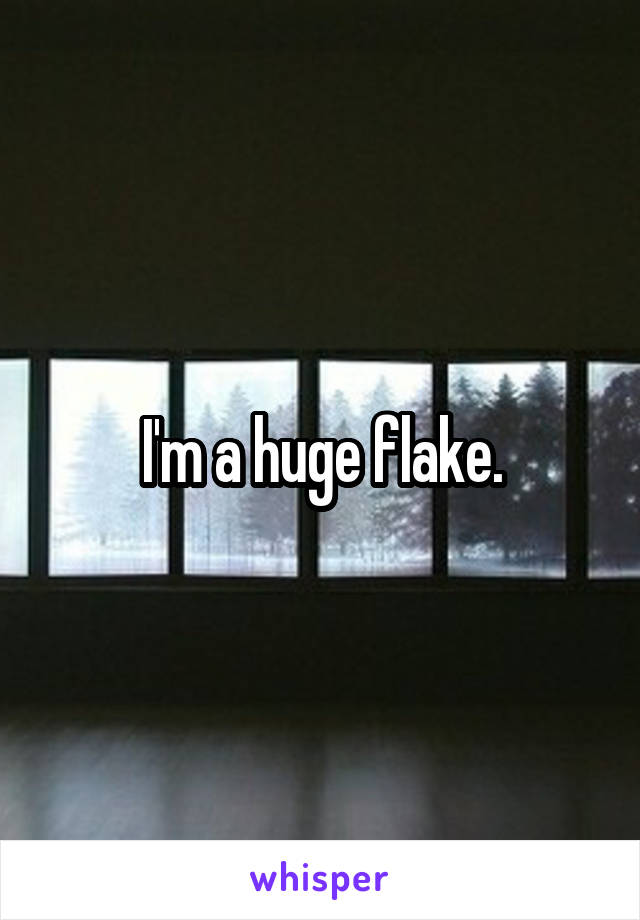 I'm a huge flake.