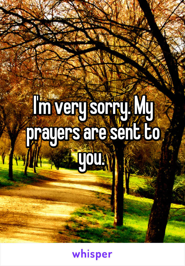 I'm very sorry. My prayers are sent to you. 