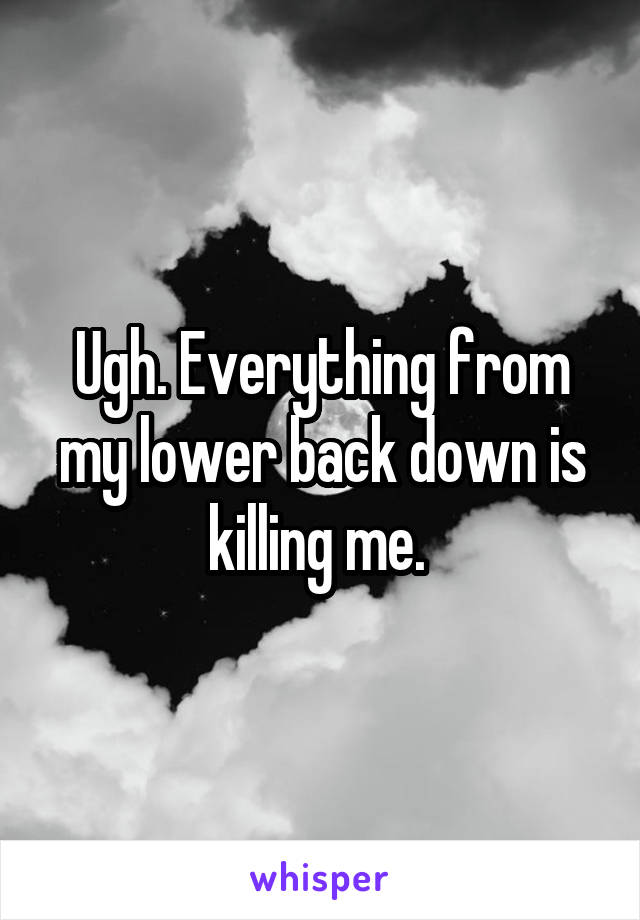 Ugh. Everything from my lower back down is killing me. 