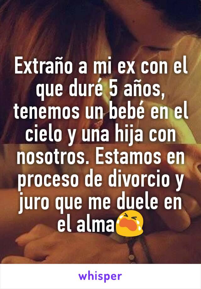 Extraño a mi ex con el que duré 5 años, tenemos un bebé en el cielo y una hija con nosotros. Estamos en proceso de divorcio y juro que me duele en el alma😭