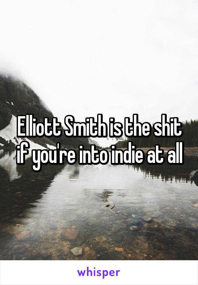 Elliott Smith is the shit if you're into indie at all