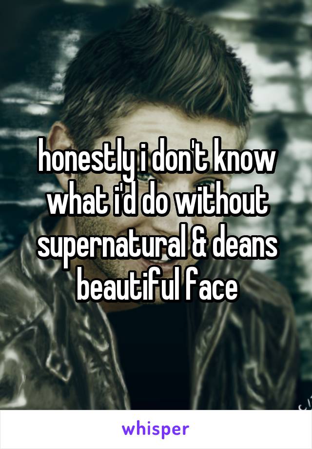 honestly i don't know what i'd do without supernatural & deans beautiful face