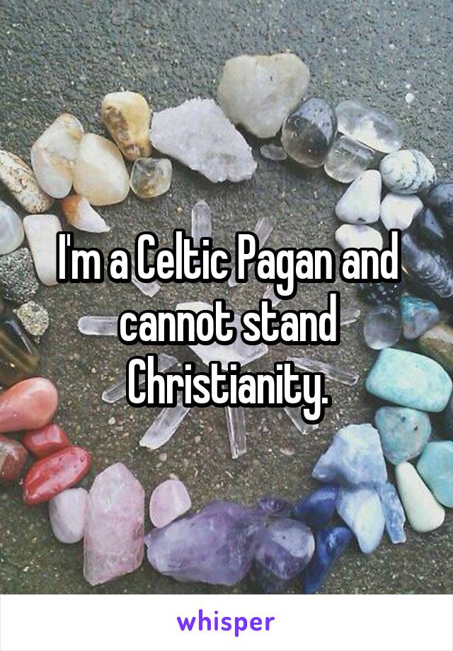 I'm a Celtic Pagan and cannot stand Christianity.