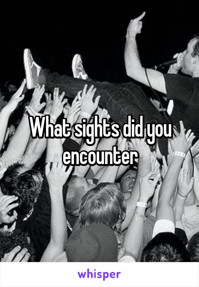 What sights did you encounter