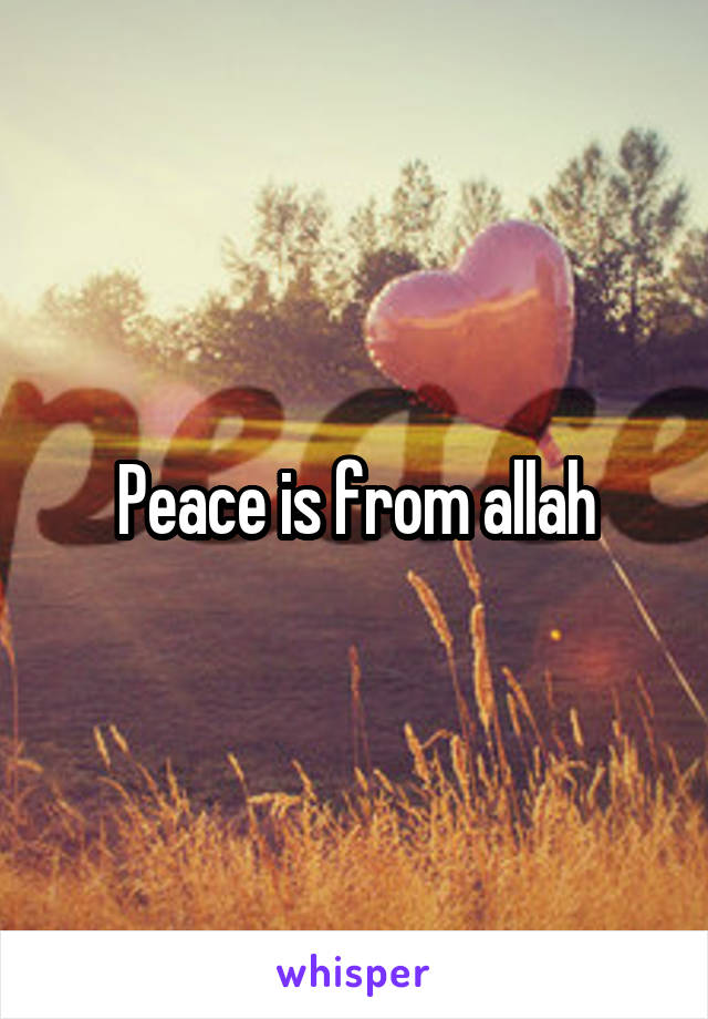 Peace is from allah