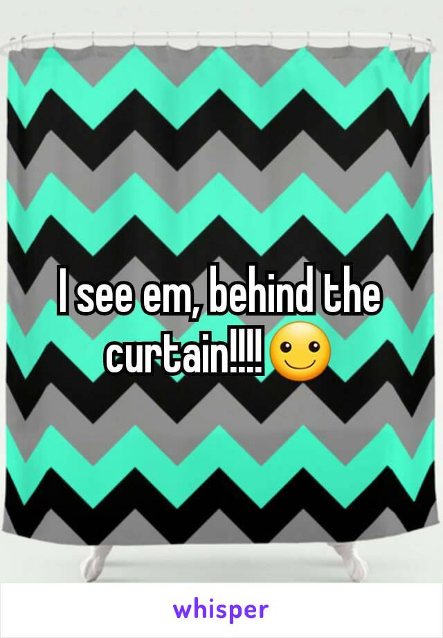 I see em, behind the curtain!!!!☺