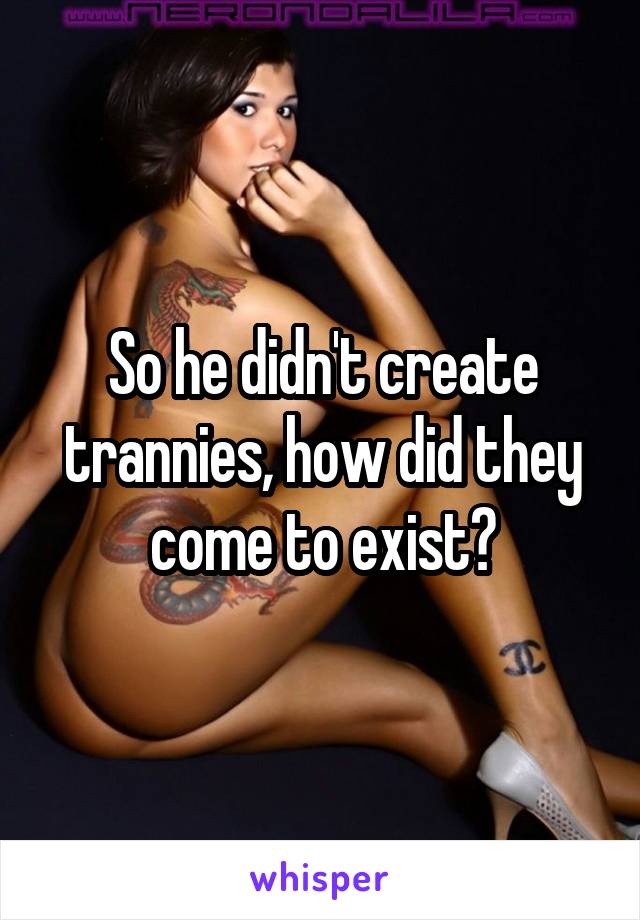 So he didn't create trannies, how did they come to exist?