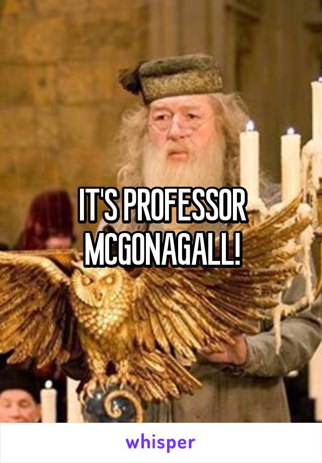 IT'S PROFESSOR MCGONAGALL!