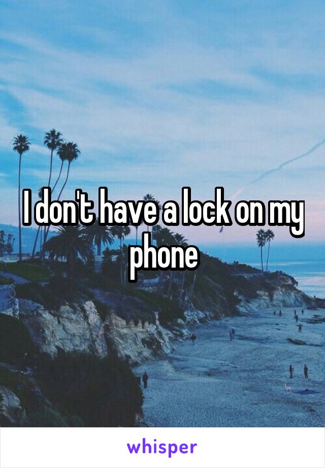 I don't have a lock on my phone