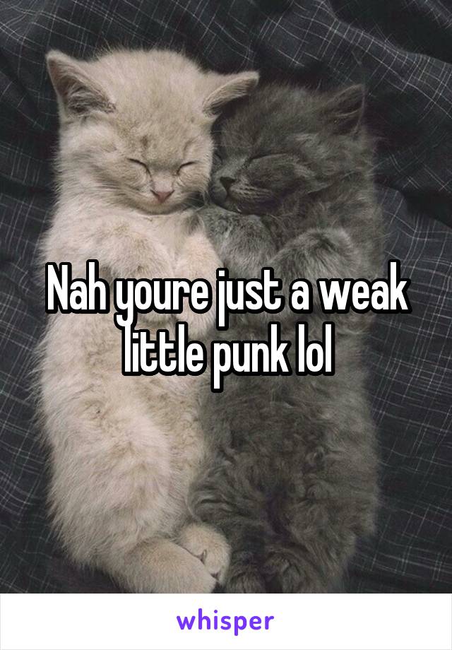 Nah youre just a weak little punk lol