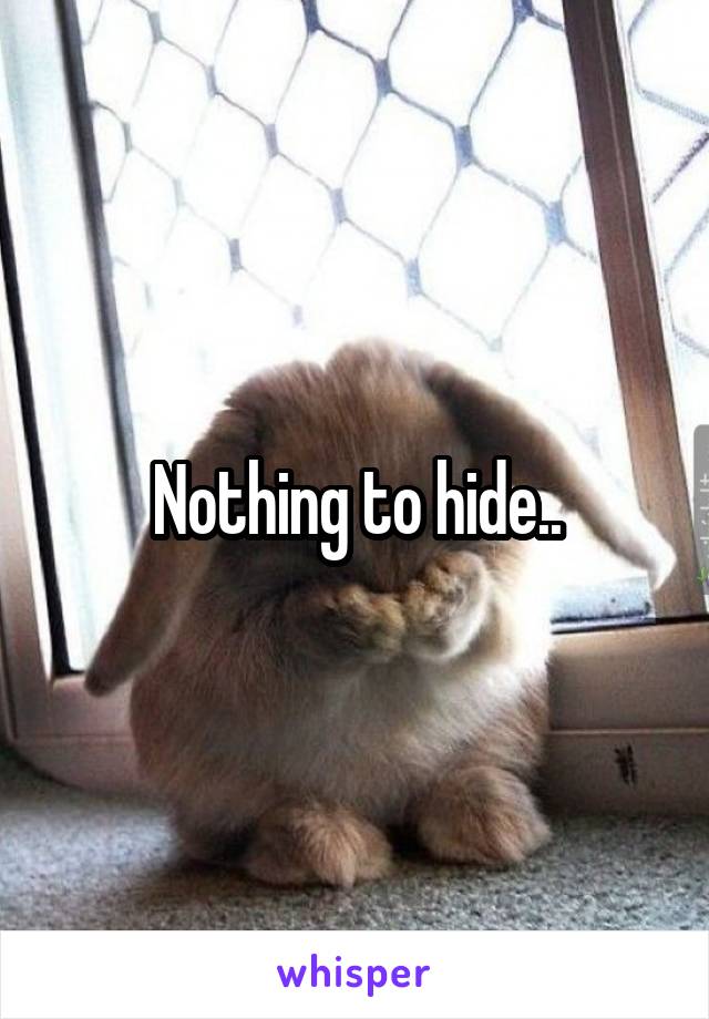 Nothing to hide..