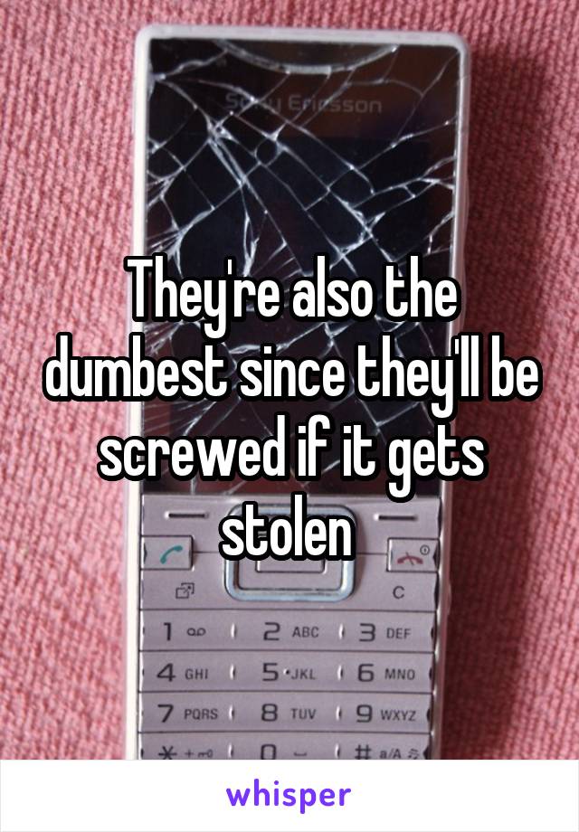 They're also the dumbest since they'll be screwed if it gets stolen 