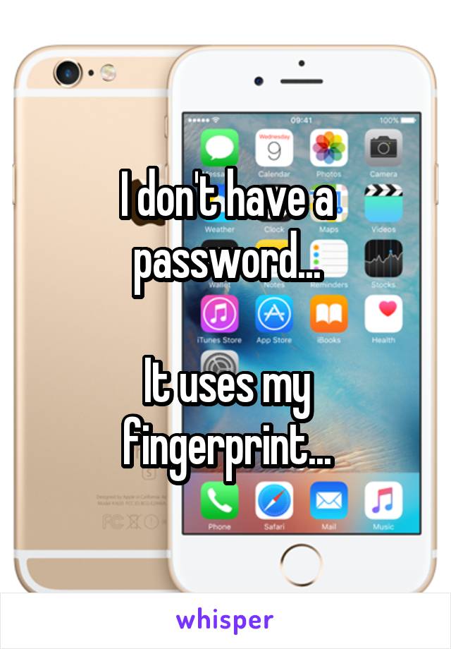 I don't have a password...

It uses my fingerprint...