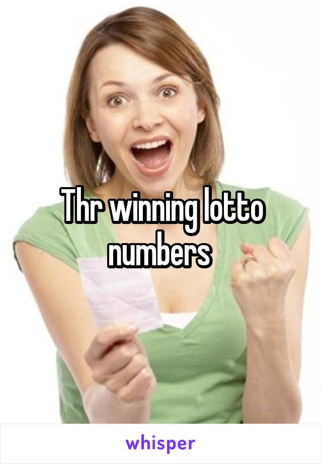 Thr winning lotto numbers 