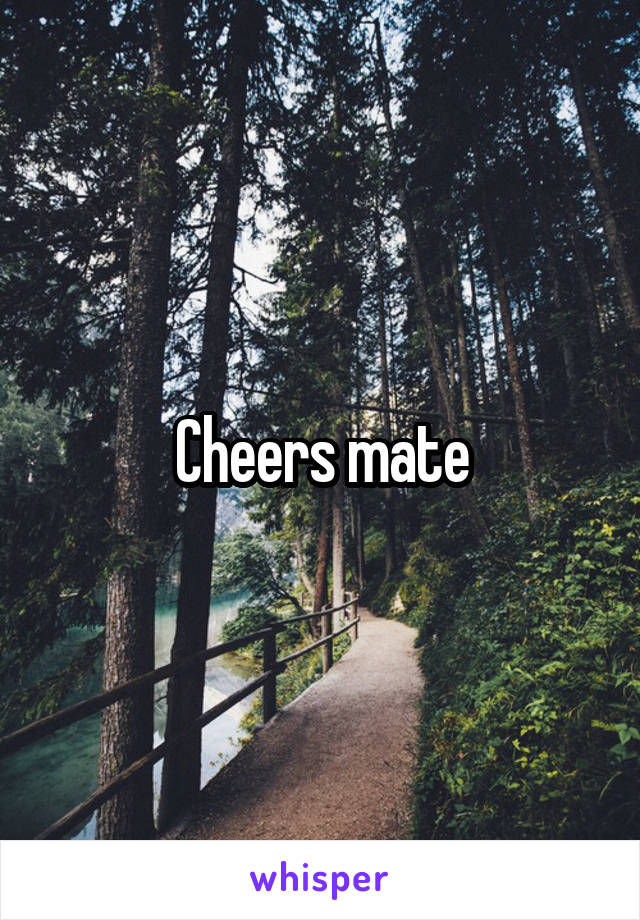 Cheers mate