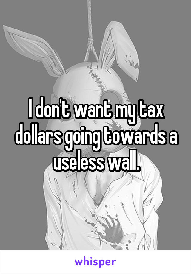 I don't want my tax dollars going towards a useless wall.