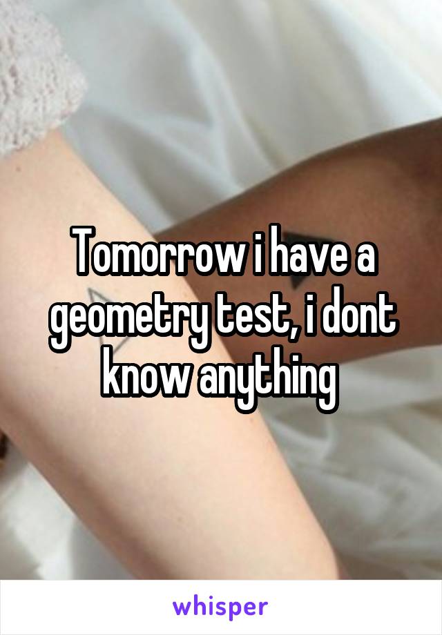 Tomorrow i have a geometry test, i dont know anything 