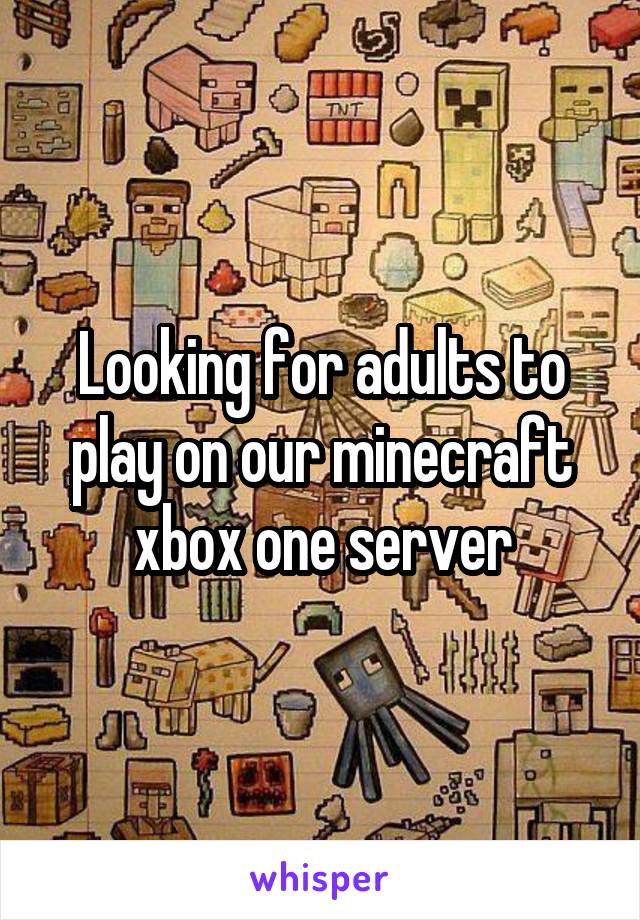 Looking for adults to play on our minecraft xbox one server