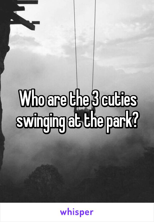 Who are the 3 cuties swinging at the park?