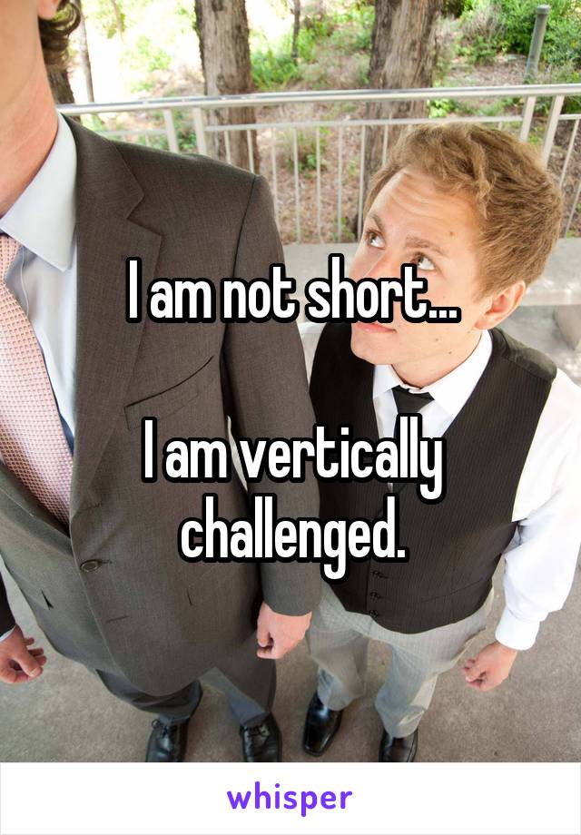 I am not short...

I am vertically challenged.