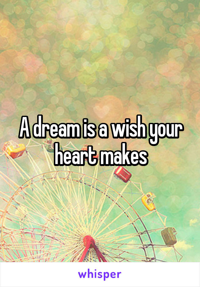 A dream is a wish your heart makes