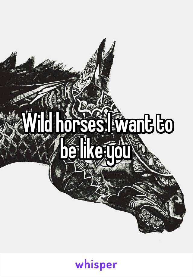 Wild horses I want to be like you 