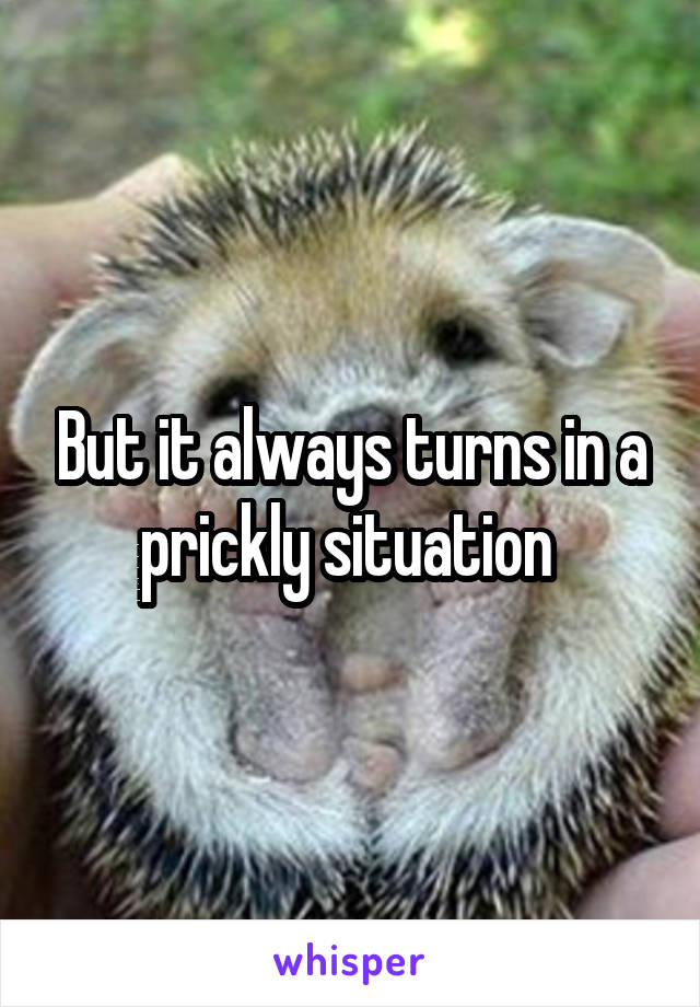 But it always turns in a prickly situation 