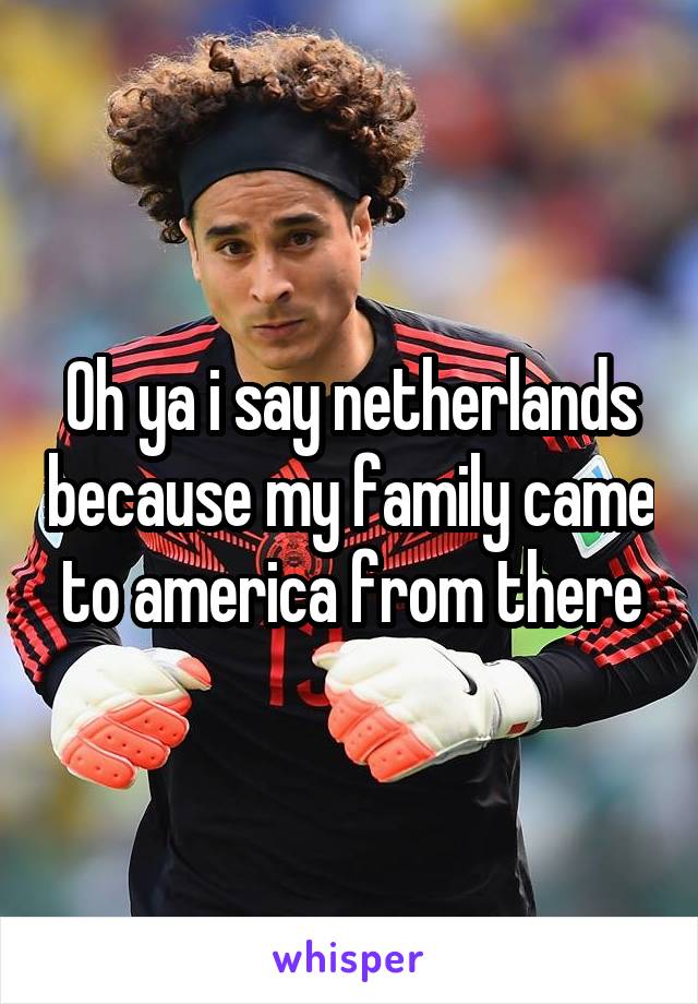 Oh ya i say netherlands because my family came to america from there