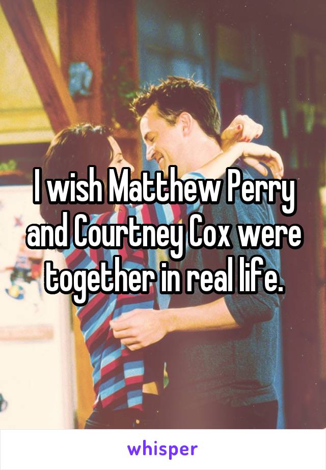 I wish Matthew Perry and Courtney Cox were together in real life.