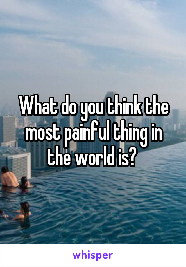 What do you think the most painful thing in the world is? 