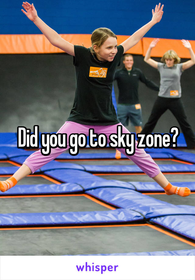 Did you go to sky zone?