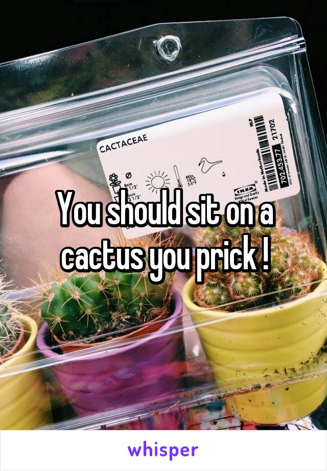 You should sit on a cactus you prick !