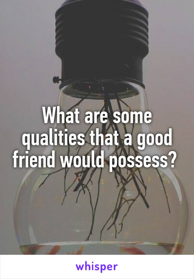 What are some qualities that a good friend would possess? 