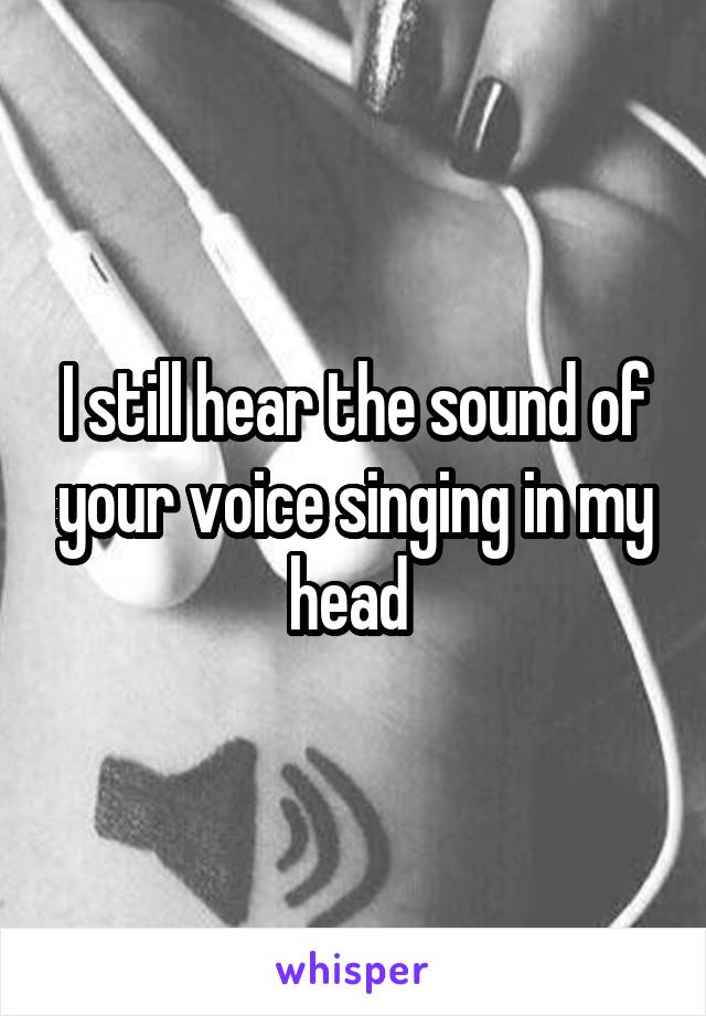 I still hear the sound of your voice singing in my head 