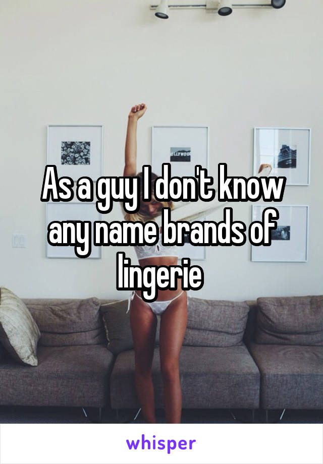 As a guy I don't know any name brands of lingerie 