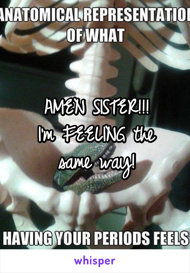 AMEN SISTER!!!
I'm FEELING the same way!