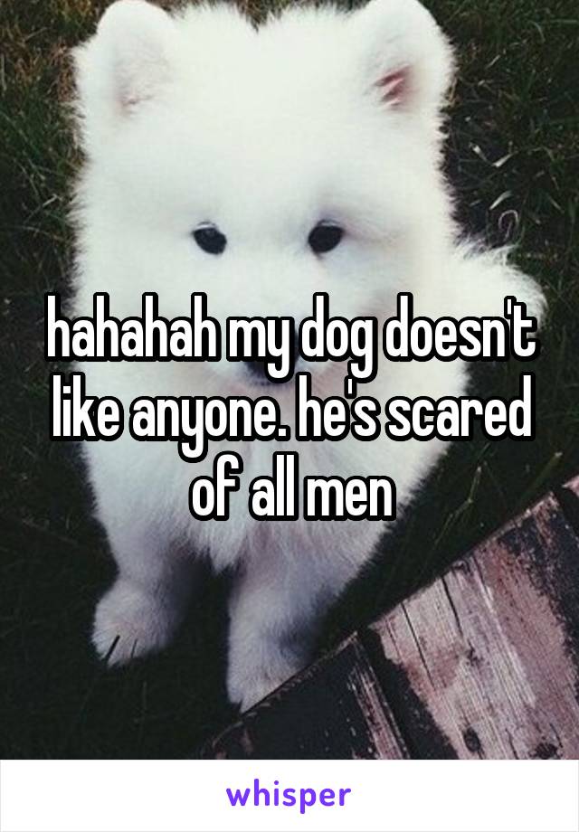 hahahah my dog doesn't like anyone. he's scared of all men