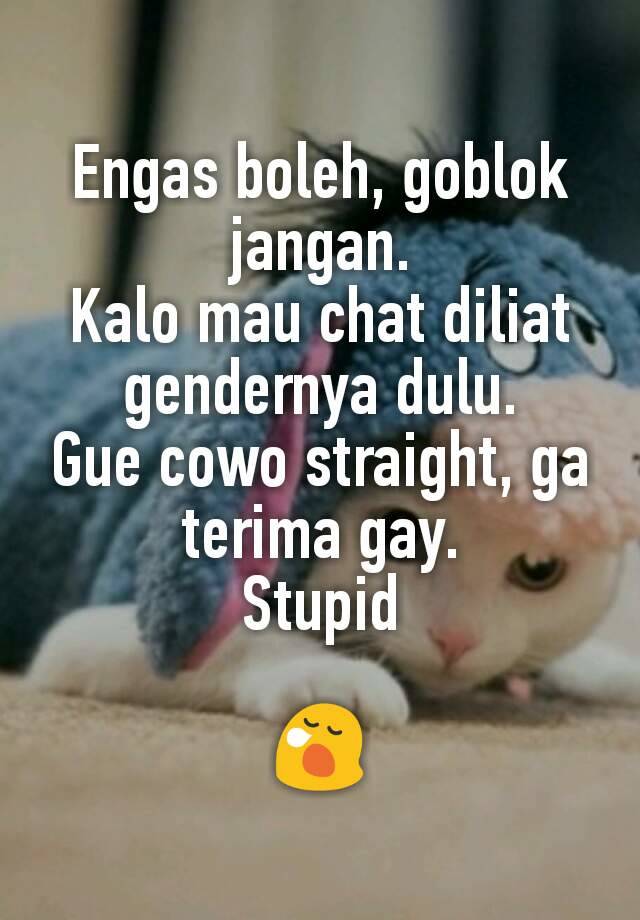 Engas Boleh Goblok Jangan Kalo Mau Chat Diliat Gendernya Dulu Gue