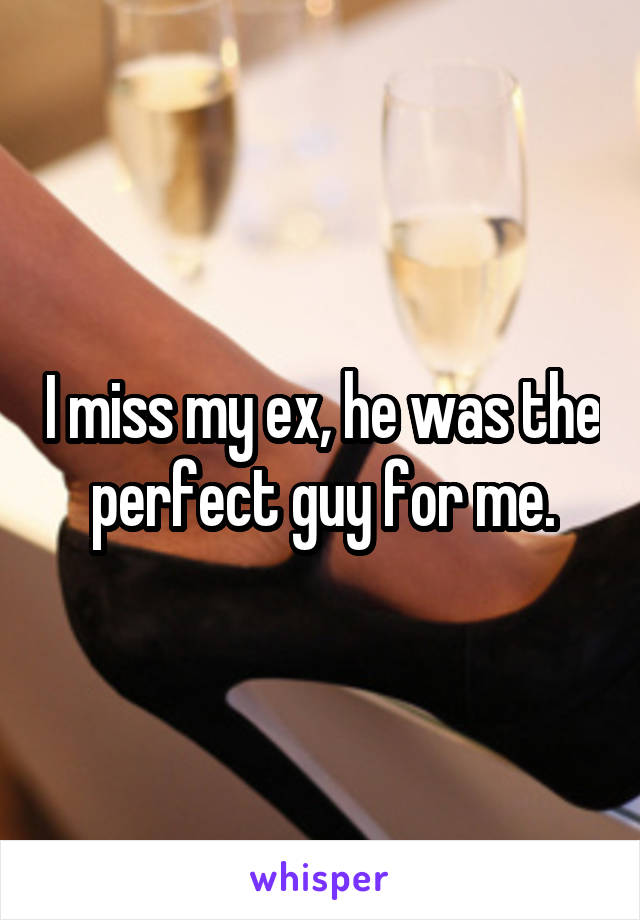 I miss my ex, he was the perfect guy for me.